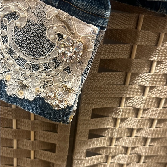 Berek Blue Denim Jacket with Cream Lace Accents - Picture 7 of 8